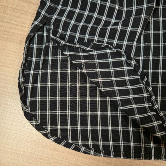 J. Jill Plaid Peter Pan Collar Top Women Size 3X Black Button Back Preppy Fall - Picture 4 of 9